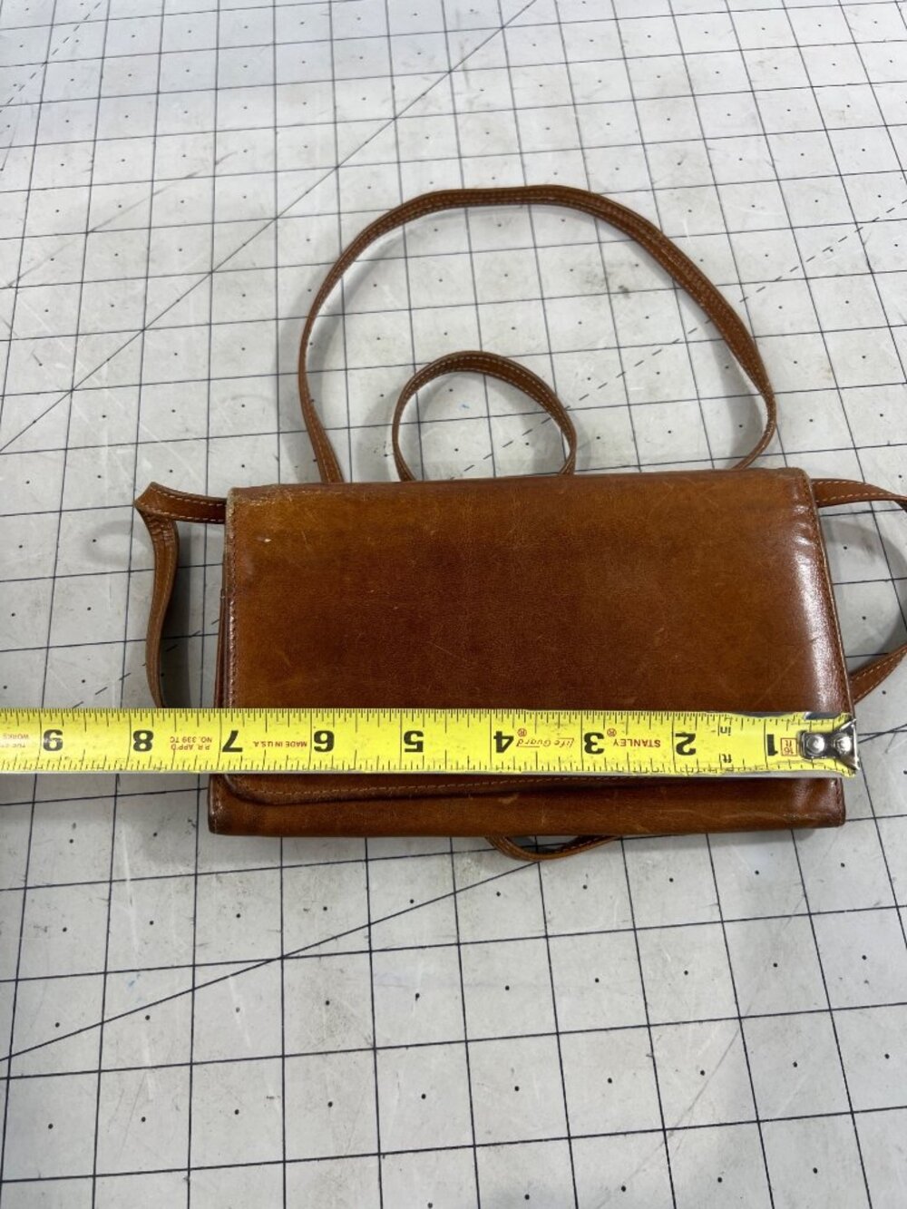 G.H. Bass & Co. Brown Leather Wallet Crossbody Bag Full Grain Leather vintage - Picture 8 of 10